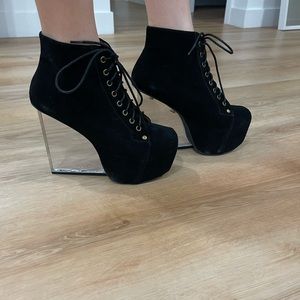 Jeffrey Campbell Dina, black suede, Size 6.5